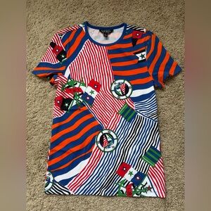Lauren Ralph Lauren Multicolor Striped Flag Graphic Tee